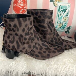 Karl Lagerfeld Brown and Black Ankle Booties